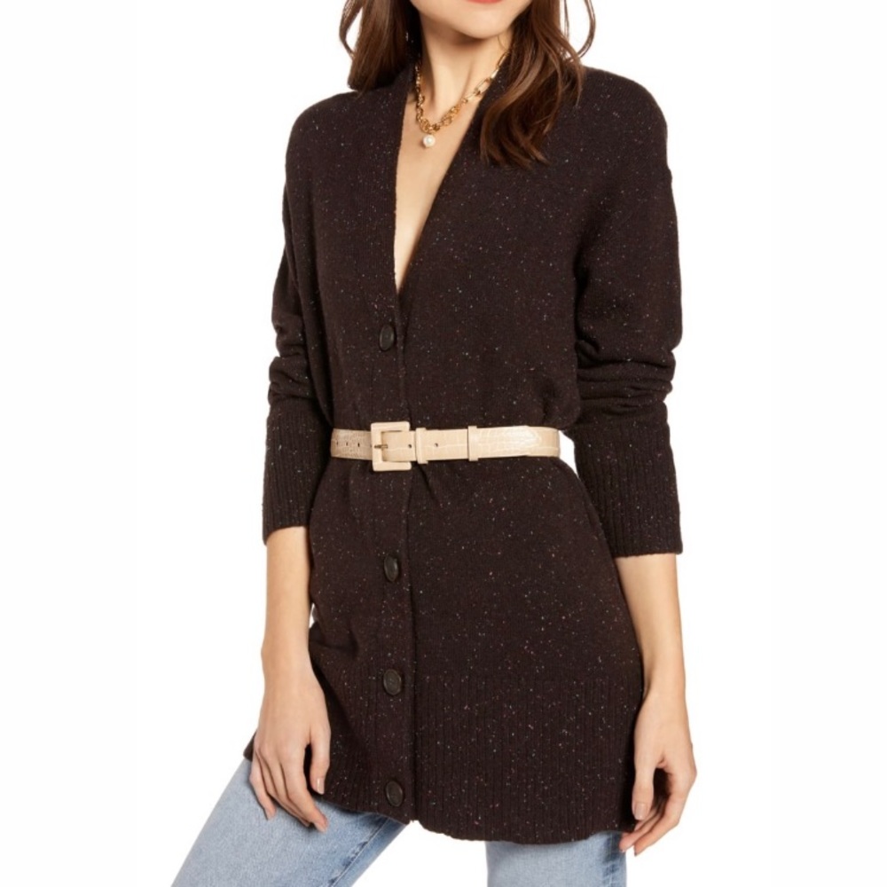 nwt!!! something navy // cozy v neck cardigan